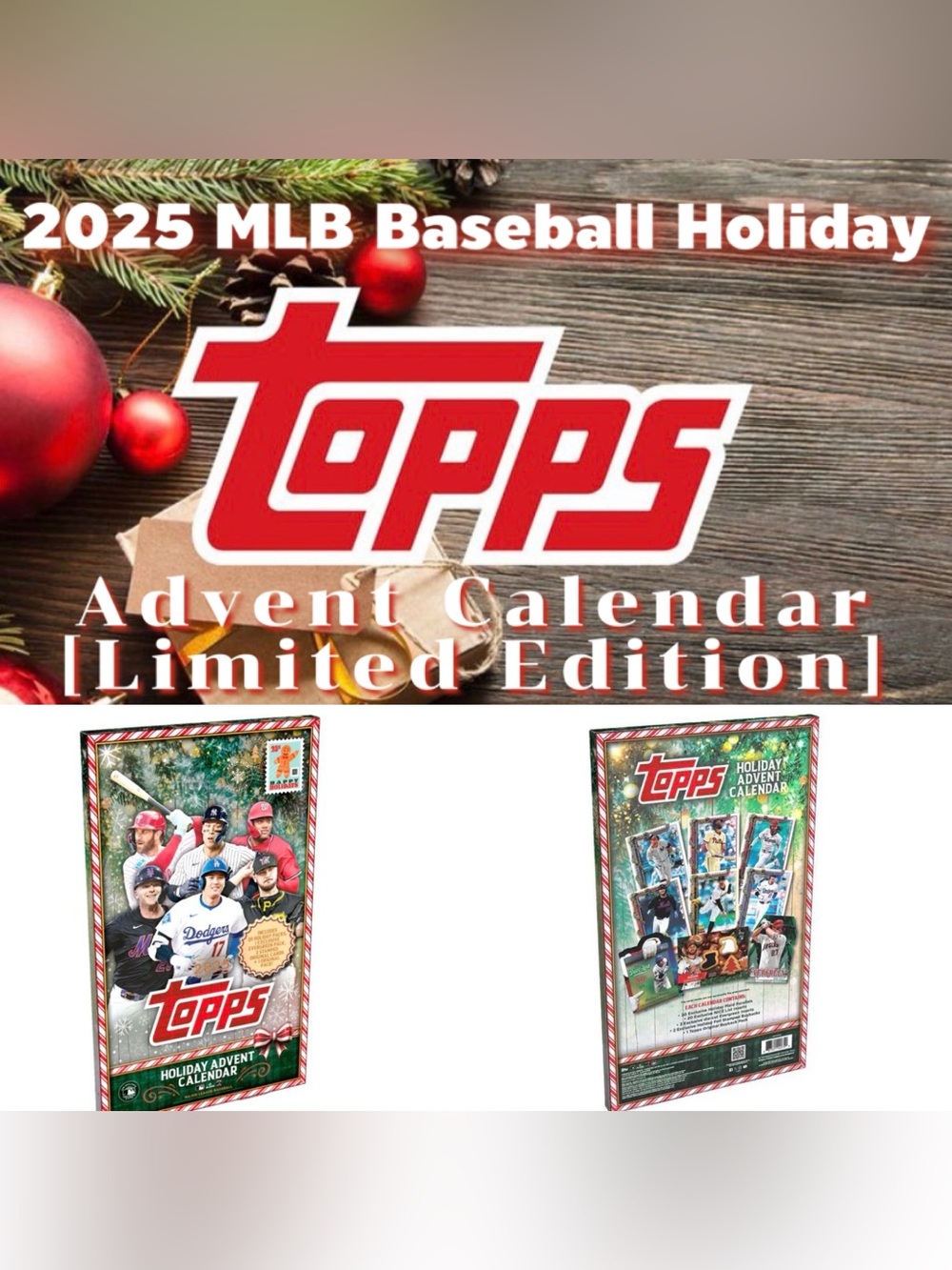 Topps - 2025 MLB Baseball Holiday Advent Calendar [Limited Edition] - NEW
